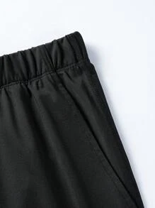 Gym Rark 男友风男士时尚纯色短袖上衣和短裤运动套装健身健身套装 - 黑與白 - 查看 6