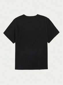 SHEIN LUNE Áo thun nữ tay ngắn in chữ ME WEIRD LUÔN - màu đen - Xem 2