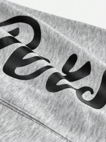 Manfinity NXTstreet Men Simple Printed Casual Sweatpants - Grey - View 6