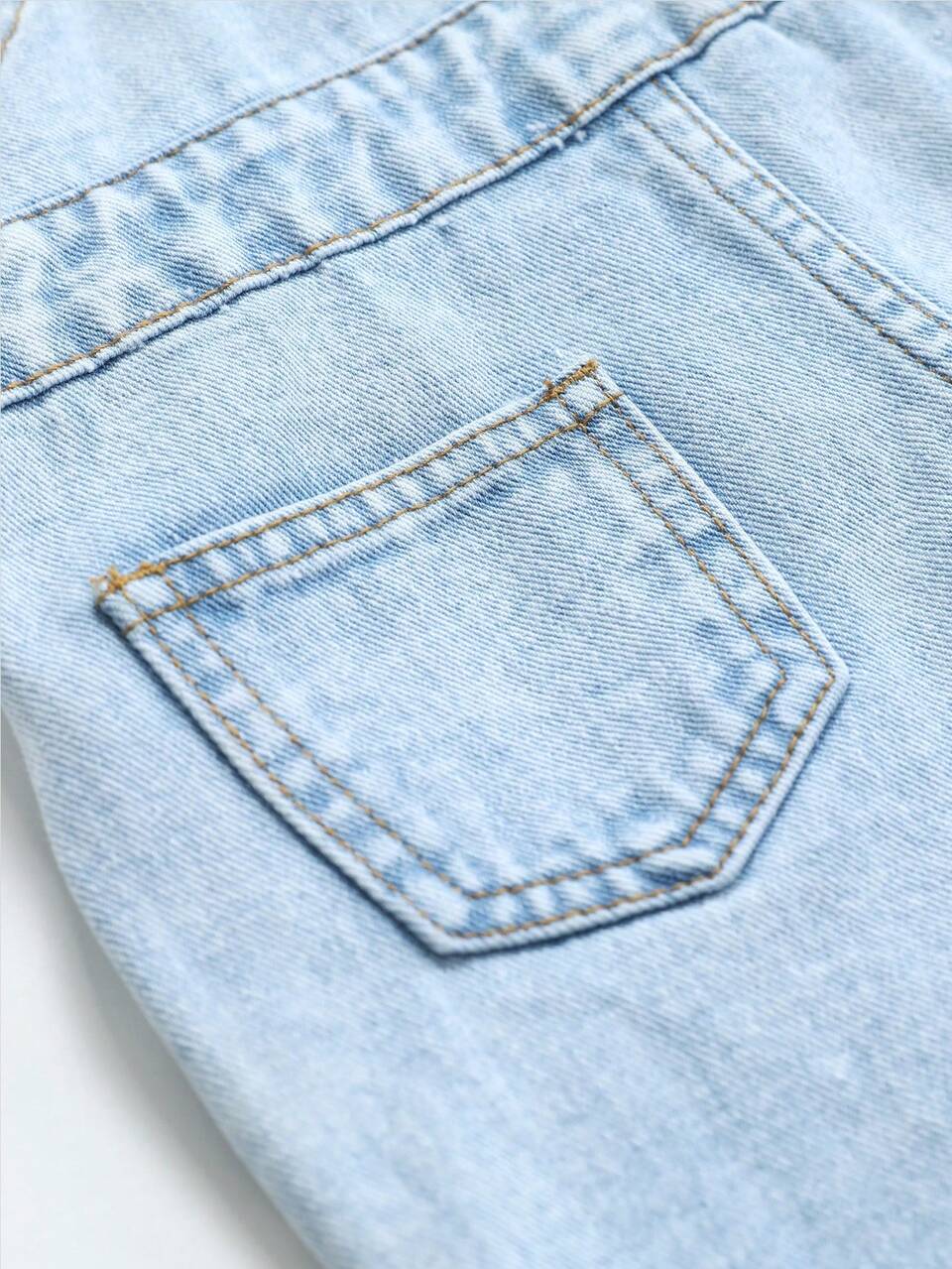 Baby Boys Cartoon Patched Sleeveless Denim Jumpsuit With Pockets