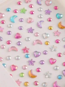 ROMWE Fairycore Decoração de brilho cintilante e jóia facial para mulheres