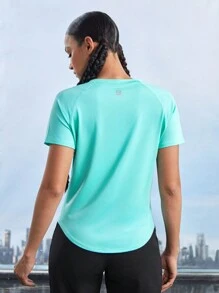 In My Nature 女士纯色简约日常短袖户外T恤衫 - 綠色 - 查看 9