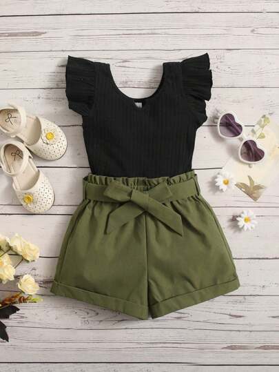 SHEIN Macacão com Alça de Espaguete Tecido Liso para Meninas Pré-adolescentes Tamanho Estendido, Adequado para Férias de Primavera e Verão