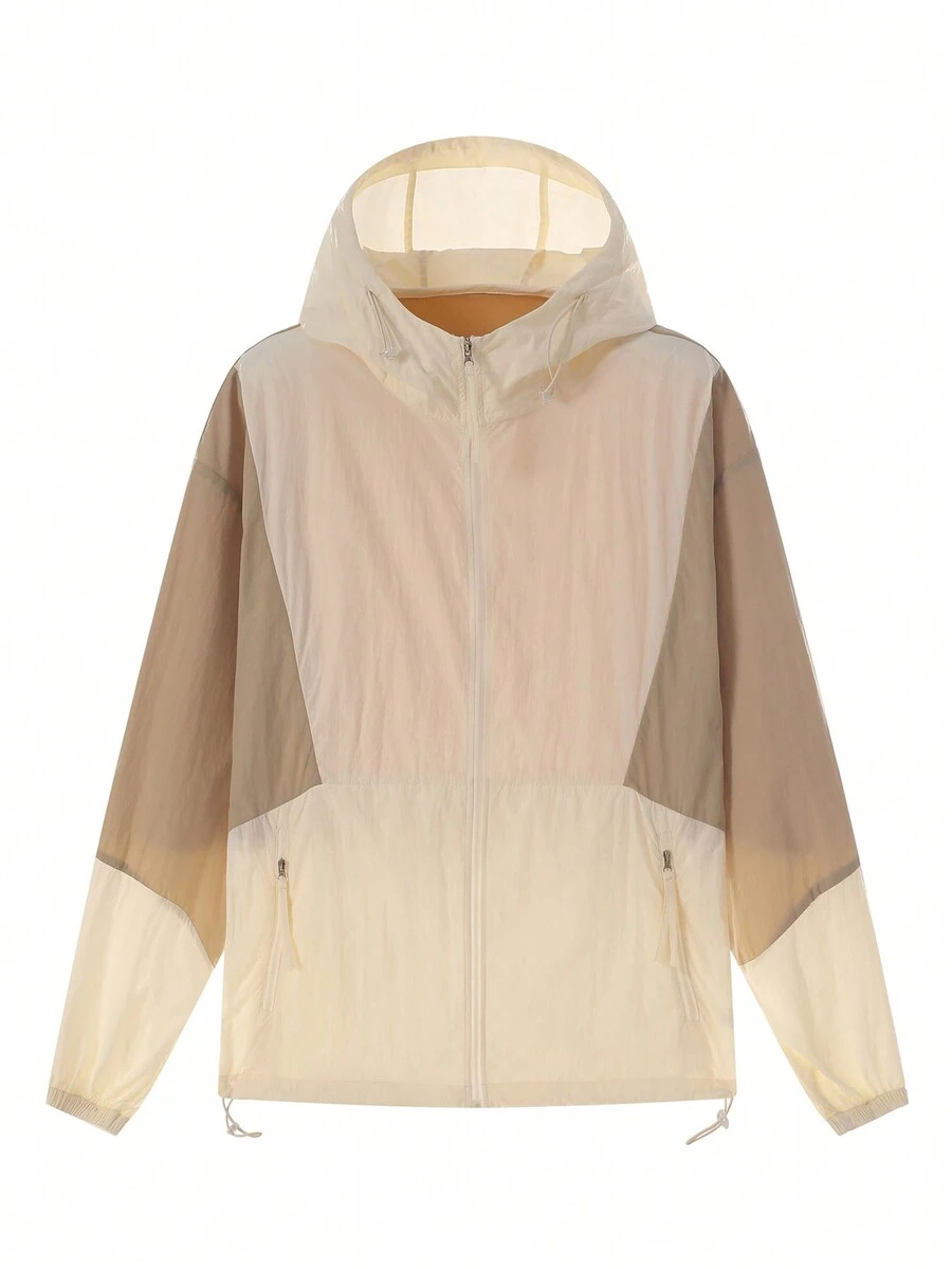 Summer Men's Sun Protection Jacket Thin Coat - Khaki - View 1