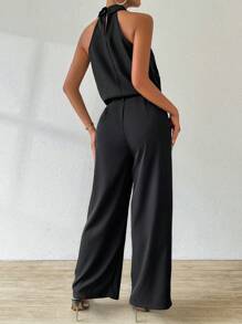SHEIN LUNE Women's Solid Color Off-Shoulder Simple Daily Wear Top And Pants 2 Pieces Set