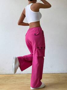 SHEIN MOOSTA Women's Solid Color Simple Daily Long Pants