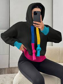 SHEIN Cottnline Women's Color Block Hoodie