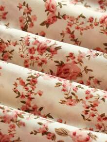 Falda línea A estampada con cintura alta de moda para mujeres de talla grande - Rosa - Ver 4