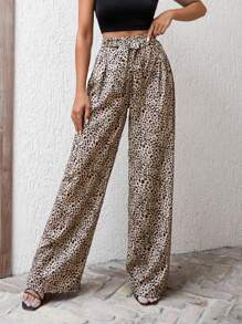 EURMUSE WOMEN BOTTOM PRINTED COMFORT PANT - Brown - View 1