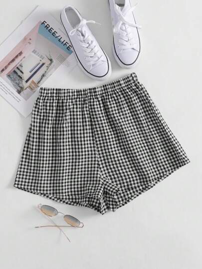 Gingham Print Shorts