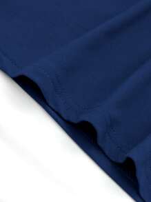 Calvaya Ladies Casual Monogram T-Shirt, Suitable For Summer Graphic Tees Women Tops - Navy Blue - View 4