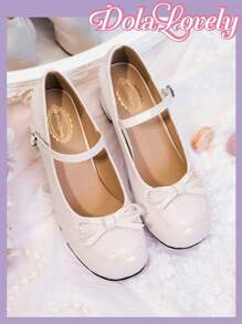 Dola Lovely Women's Solid Color High Heel Shoes With Fashionable Bow Decoration, Versatile Spring Shoes Spring Break Easter
