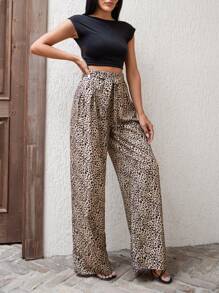 EURMUSE WOMEN BOTTOM PRINTED COMFORT PANT - Brown - View 6