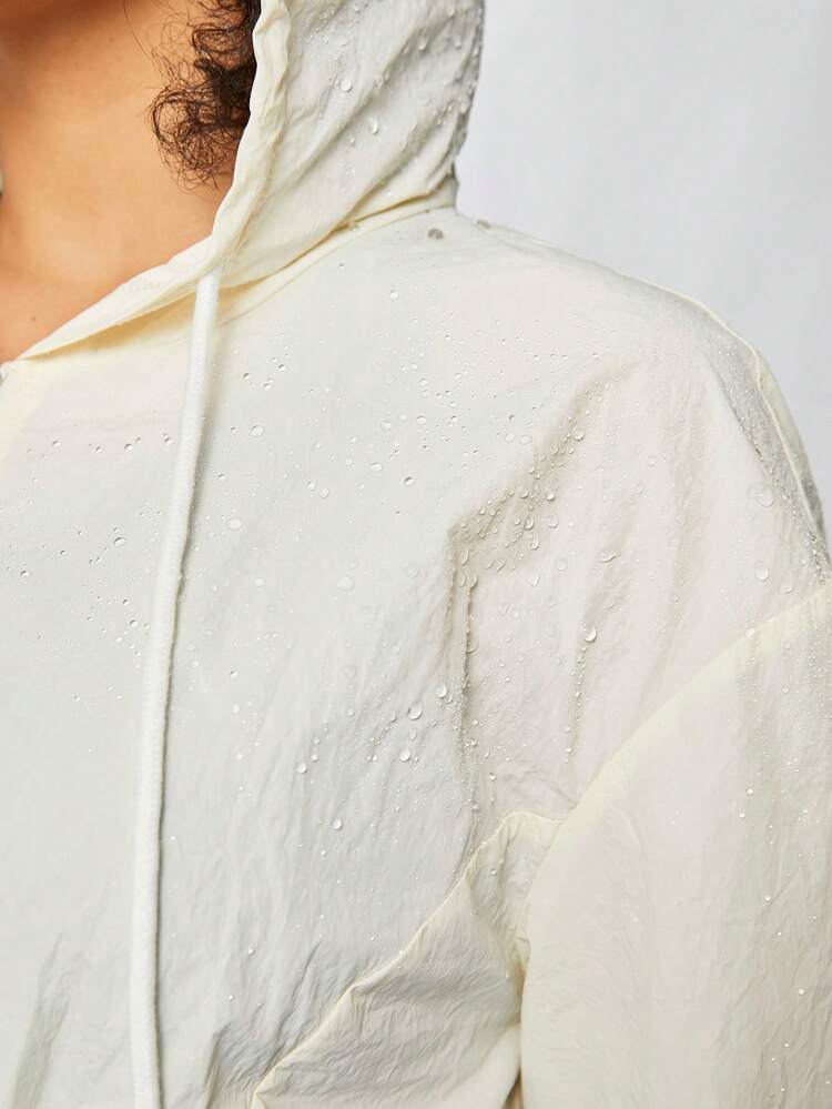 Women's Fashion Solid Color Short Length Long Sleeve Hooded Jacket, Casual