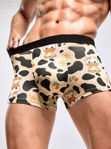 Fashionable Men's Cow Print Boxer Shorts - Multicolor - View 4