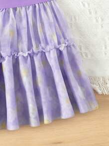 Tween Girl Daisy Printed Cover-Up Top & Beachy Midi Skirt, Perfect For Beach Party