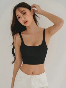 DAZY Women's Solid Color Simple Summer Sports Bra