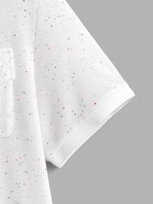 Manfinity Homme Men's Solid Color Short Sleeve Polo Shirt With Pocket Design And Single-Breasted Buttons, Summer