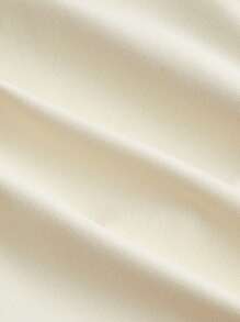 SHEIN MOD Women's Cute Graphics Short Sleeve T-Shirt ,Waist Drawstring Tie With Bow ,Pink & Beige Oil Painting Style Cute Bear Waist-Tie  Elastic , Funny Cream-Colored , Comfy Summer T Shirts - Apricot - View 5