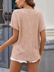 SHEIN LUNE 五彩格紋女式休閒T恤，讓你更顯膚色