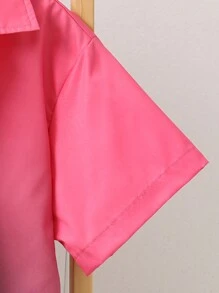 SHEIN Chemise Tissée À Manches Courtes À Col Rabattu Imprimé Dégradé Décontracté Pour Garçons Adolescents. - Multicolore - Voir 3