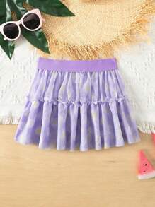 Tween Girl Daisy Printed Cover-Up Top & Beachy Midi Skirt, Perfect For Beach Party