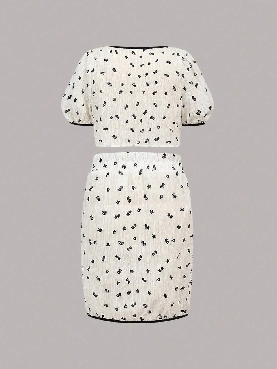 Tween Girls' Elegant & Casual Shirt And Skirt Set For Vacation