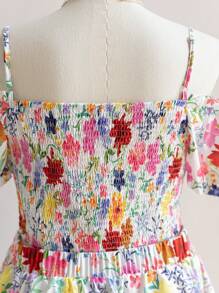 Soleia Vacation & Leisure Open Shoulder Floral Top And Skirt Plus Size 2pcs/Set - Multicolor - View 5