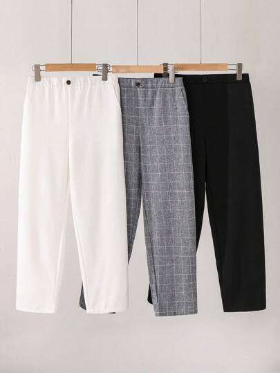 SHEIN Tween Boys Extended Size Casual Loose Wide-Legged Woven Pants, 3pcs/Set In 3 Colors, Suitable For Daily, Vacation And Spring/Summer Seasons