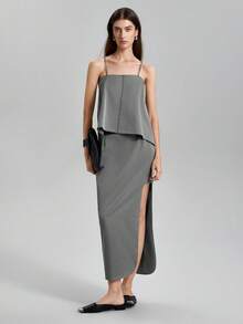 BizChic Women's High Low Hem Tank Top - Black - View 10