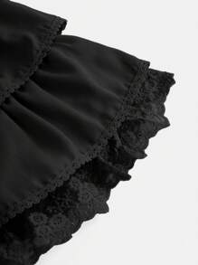 SHEIN Girlism Tween Girl Vacation Casual Spring/Summer Woven Cake Skirt