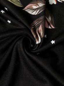 女款V領花卉A字型3/4袖上衣T恤 - 彩色 - 查看 4