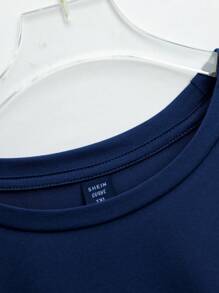 Calvaya Ladies Casual Monogram T-Shirt, Suitable For Summer Graphic Tees Women Tops - Navy Blue - View 5