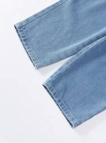 Monos y Mono de mezclilla con relieve floral de ganchillo cómodos y bonitos para niñas jóvenes