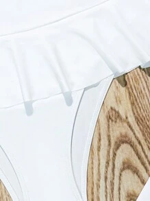 Swim Mod Women's Solid Color Simple Swimwear Shorts For Beach Vacation Summer - White - View 4