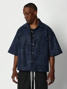 SUMWON Camisa de PU con corte holgado - Azul - Ver 1