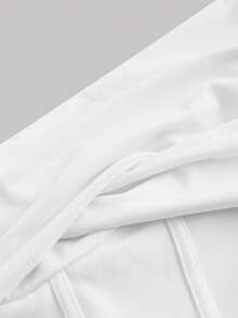 SHEIN MOD 白色夏季女士套装（珍珠肩带、重叠罩杯）、白色紧身胸衣上衣和高腰阔腿裤、老式风格套装、教师/学校商务休闲套装、秋冬女士套装、布里奇顿套装、婚礼套装