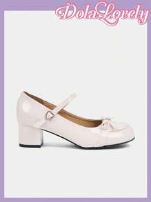 Dola Lovely Women's Solid Color High Heel Shoes With Fashionable Bow Decoration, Versatile Spring Shoes Spring Break Easter