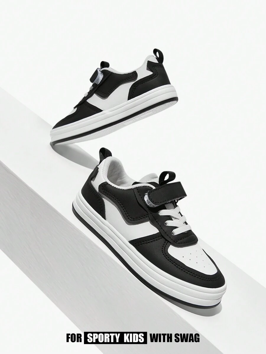 Mùa Hè Mới Xuất Hiện Thời Trang Đen Trắng Cơ Bản Phù Hợp Với Giày Thể Thao Thông Thường Dành Cho Học Sinh Và Trượt Ván - Đen và trắng - Xem 1