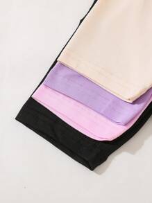 SHEIN Playful Pals 4pcs/Set Baby Girls Casual Comfortable Shorts, Daily Versatile Bottoms, Summer - Multicolor - View 4