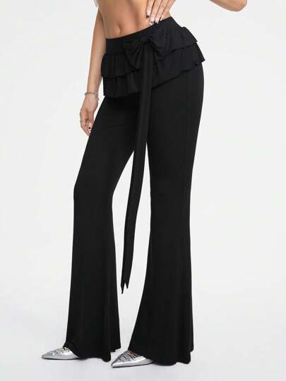 Kawaii Pantalon simple de couleur unie pour femme, à porter au quotidien