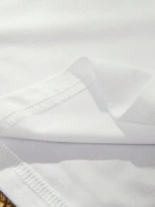 Manfinity LEGND Camiseta casual de verano para hombre con cuello redondo de manga corta y estampado de cara de dibujos animados con letra impresa