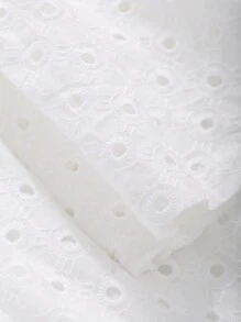 FRIFUL 女士纯色圆领喇叭袖休闲中长连衣裙、荷叶边、秋季连衣裙长袖连衣裙 - 白色 - 查看 8