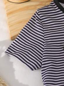 SHEIN Casual gestreepte tweedelige outfit voor jong meisje
