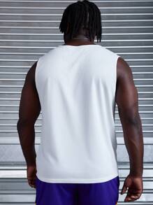 Manfinity Sport Corelite Men's Plus Size Sports Top With Printed Graphics And Wide Straps