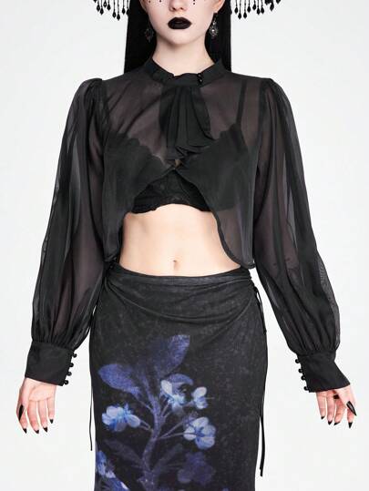 Goth Camisa de mujer estilo vacacional Ongesa sexy