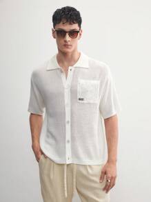 GENTILAND Áo thun dệt kim co giãn cổ polo màu trơn dành cho nam, mùa hè, dáng ôm vừa vặn - trắng - Xem 1