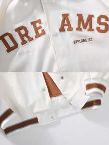 女士春秋季連帽風衣，時尚情侶外套 - 白色 - 查看 4