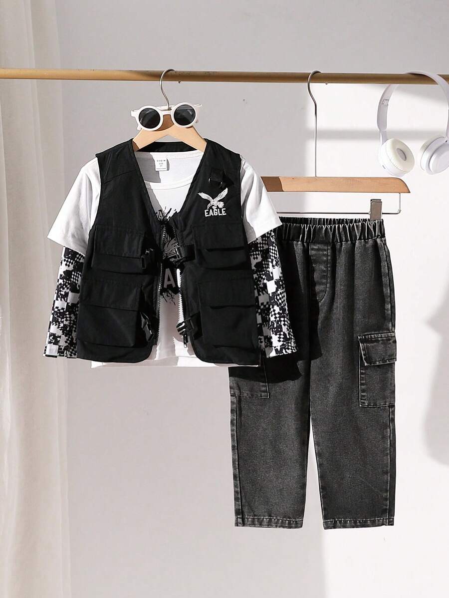 Young Boy Simple Daily Casual 2pcs Outfit