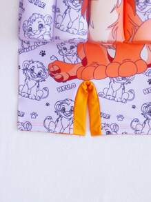 Baby Boy Summer Floating Swimwear With Lion Print - Orange - View 5